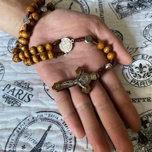 Wood beads necklace rosary